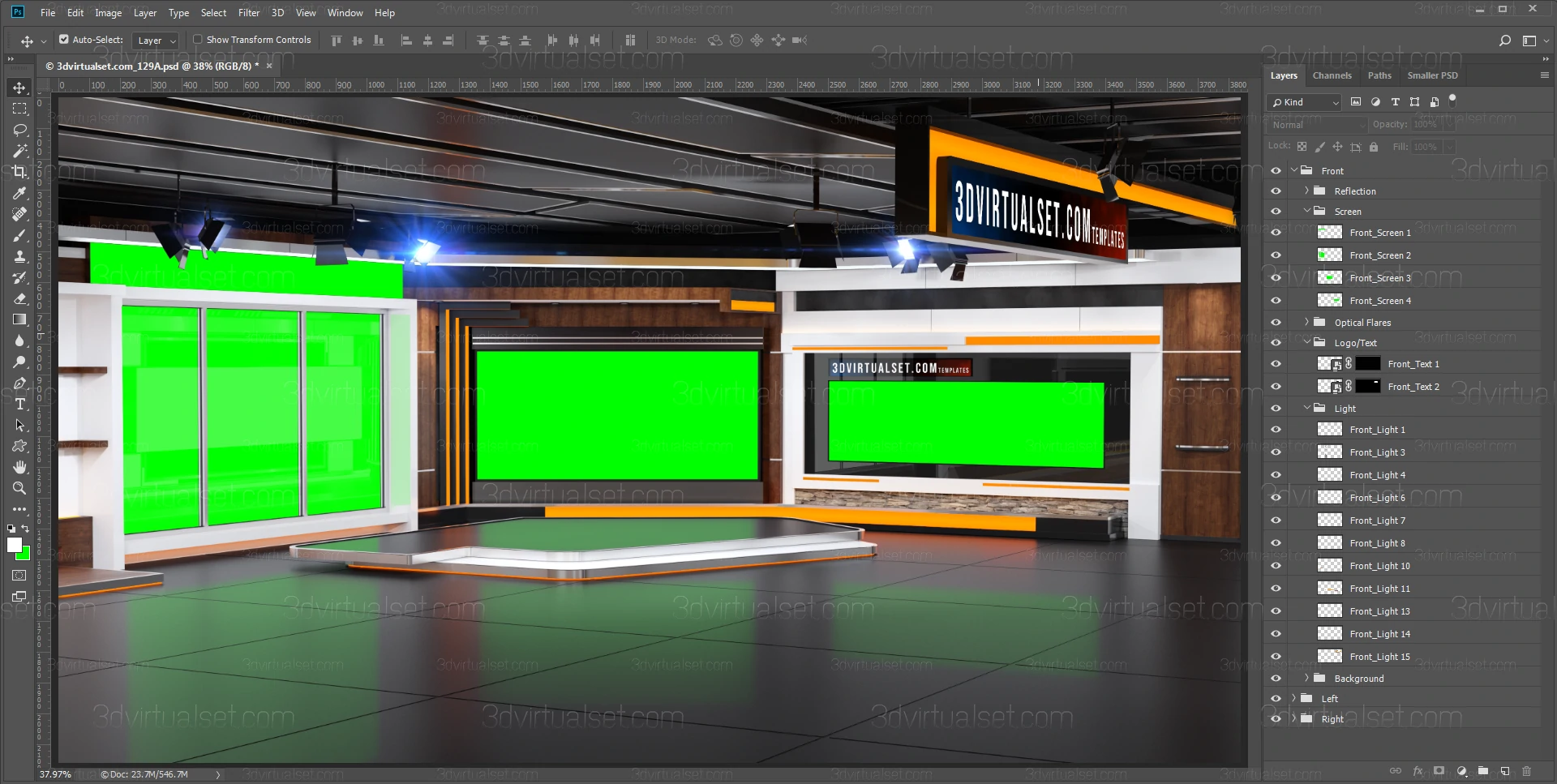 Virtual Set 129A for Photoshop Templates